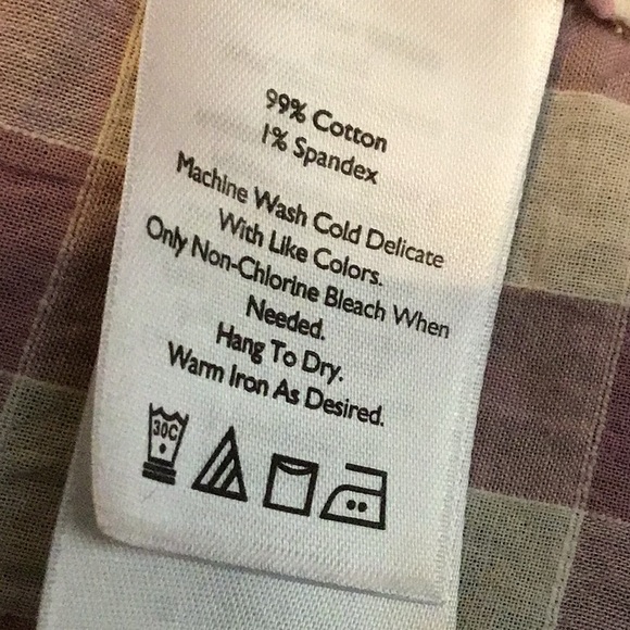 NWOT Eddie Bauer Classic Fit Shirt Medium  99% Cotton. 1% Spandex. White & Mauve - Picture 8 of 8